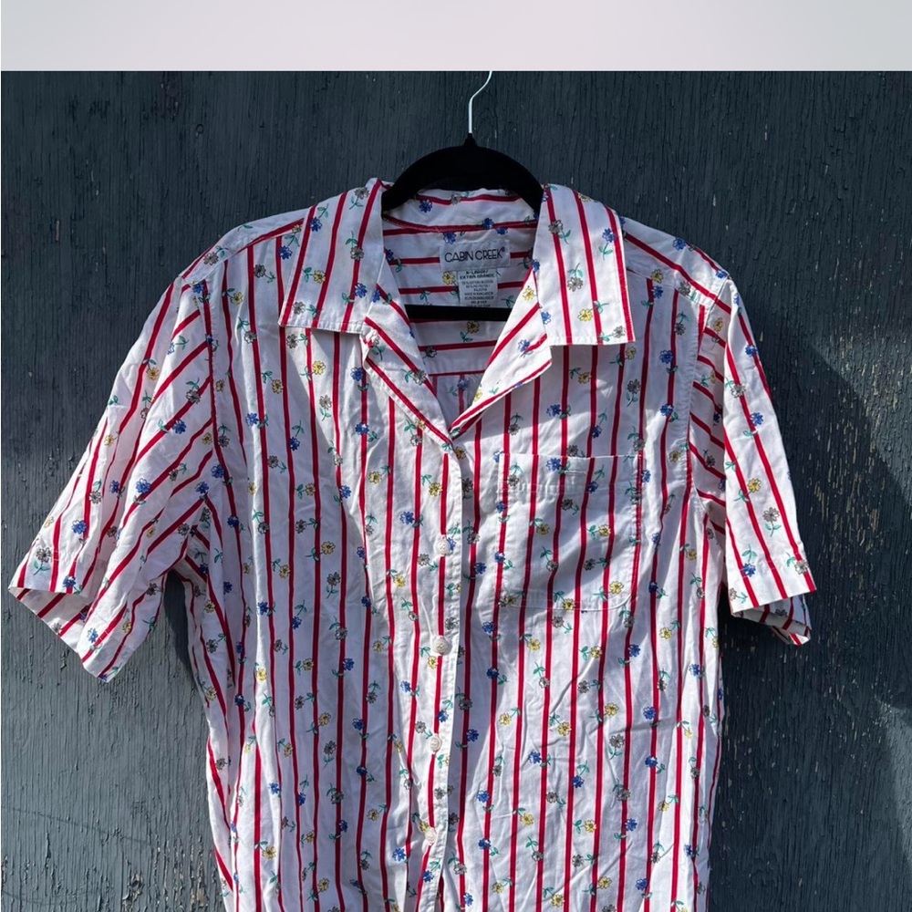 Cabin Creek Women’s Striped Shirt - Red, White, and Blue